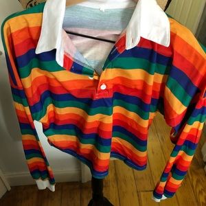 Rainbow Cropped Polo shirt
